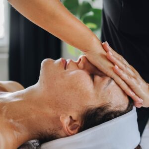 Relaxing facial massage