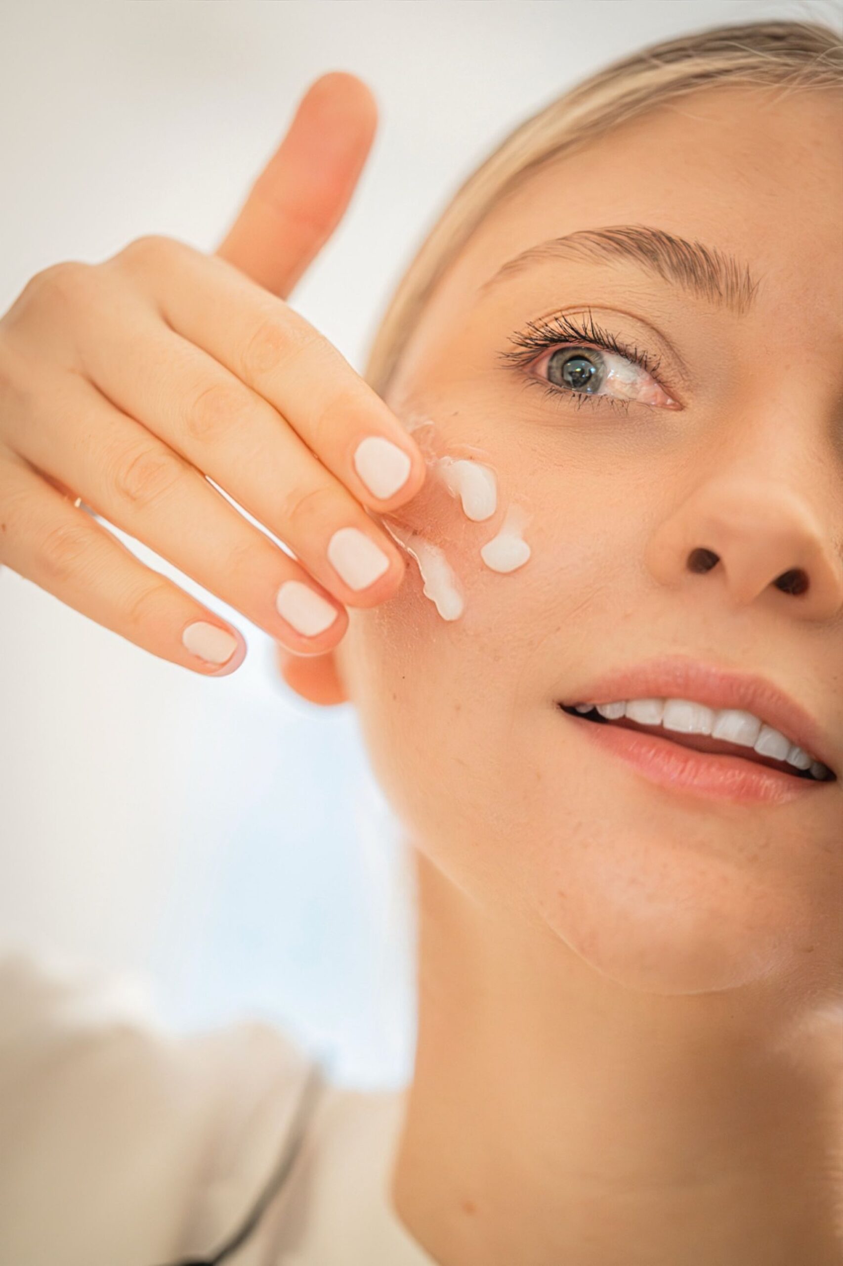 Applying face serum