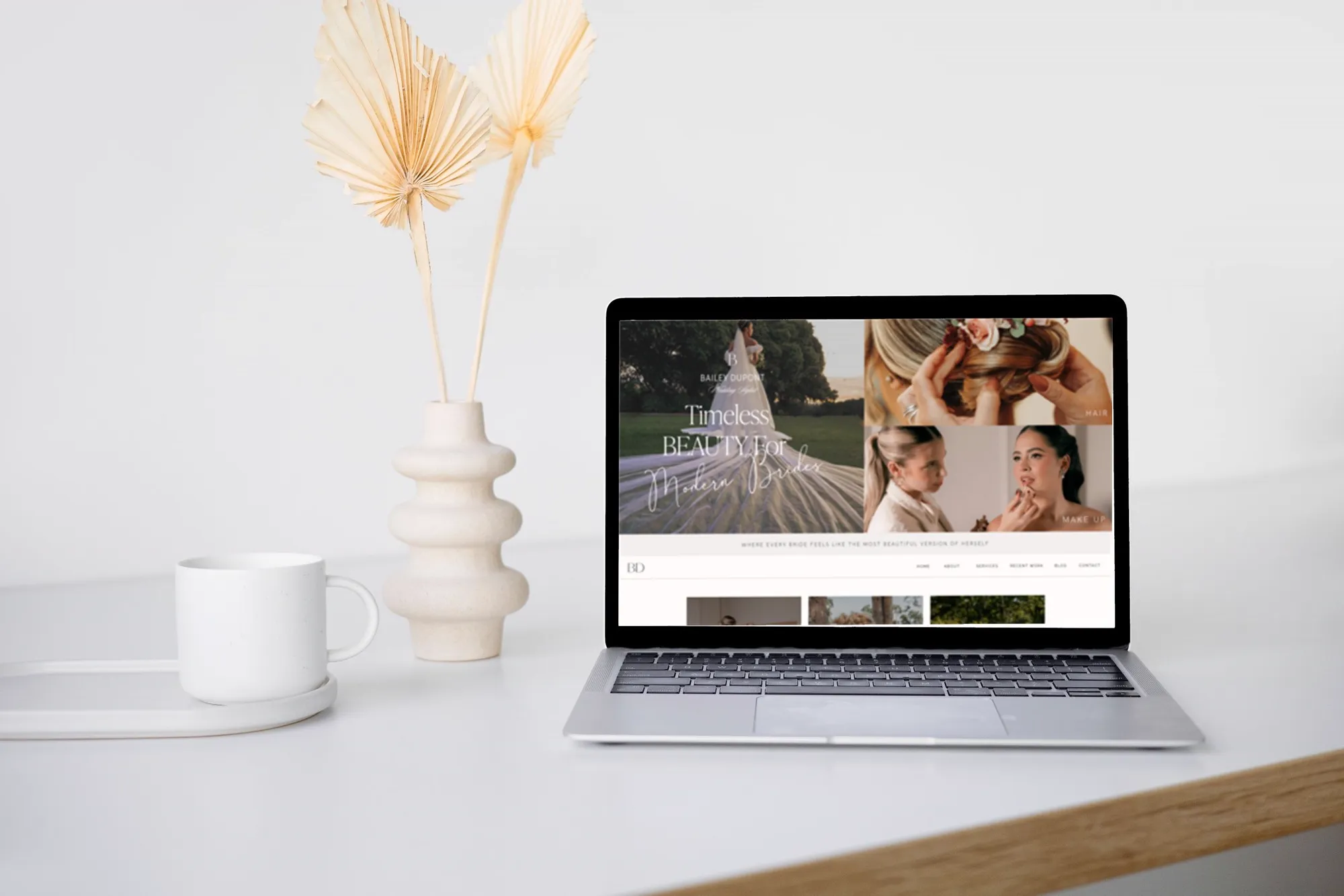The Bailey Dupont website template on a laptop