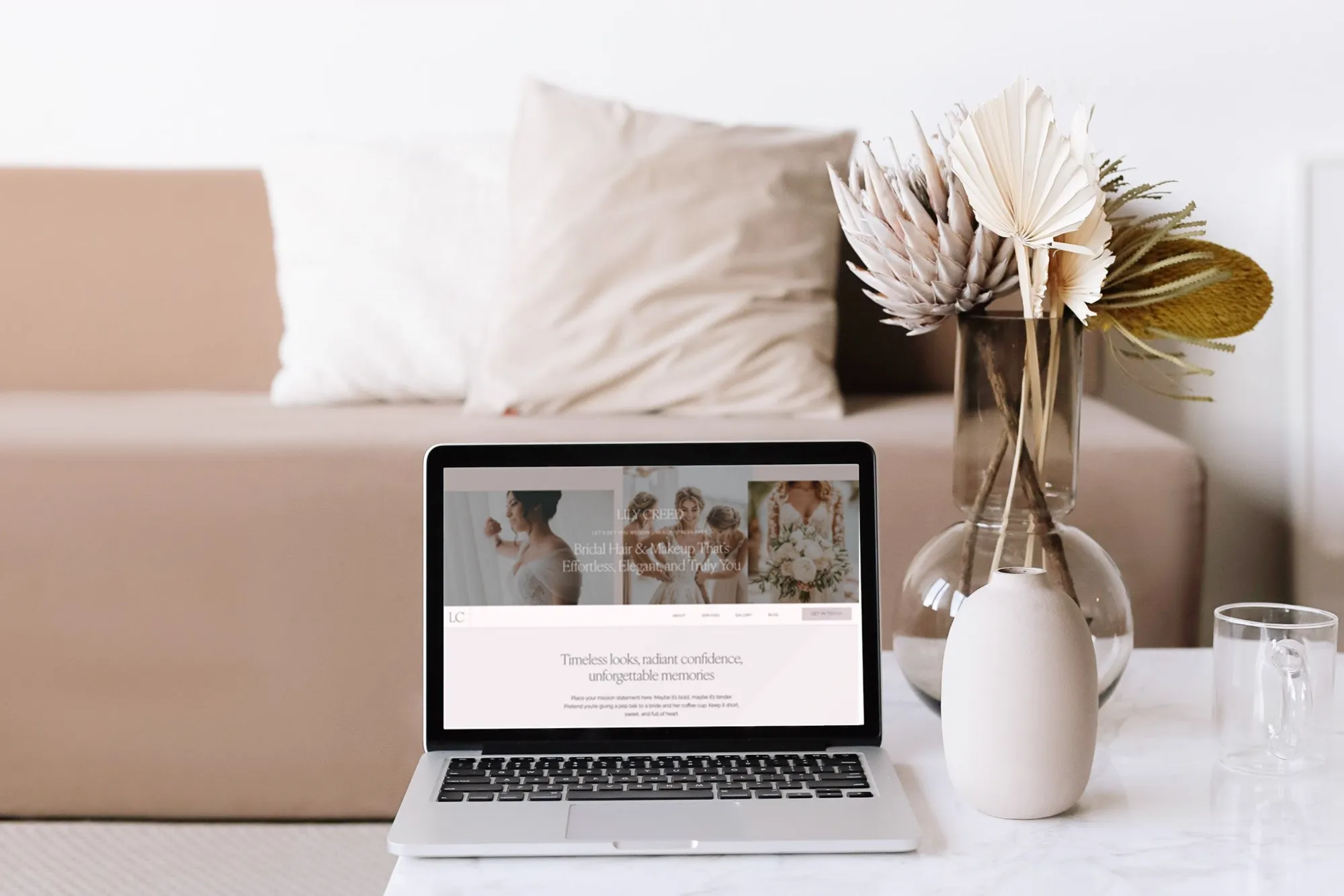 The Lily Creed website template on a laptop